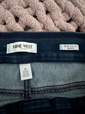 Nine West Dark Blue Pull-On Skinny Jeans